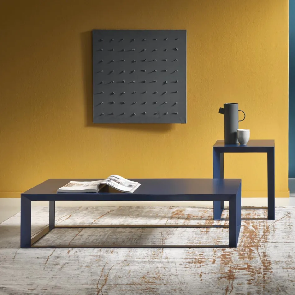 Tavolino da Caffè da Salotto in Acciaio Colorato di Design di Lusso - Josyane Viadurini