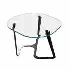 Tavolino da Caffè Fatto a Mano in Vetro e Acciaio Made in Italy - Marbello Viadurini