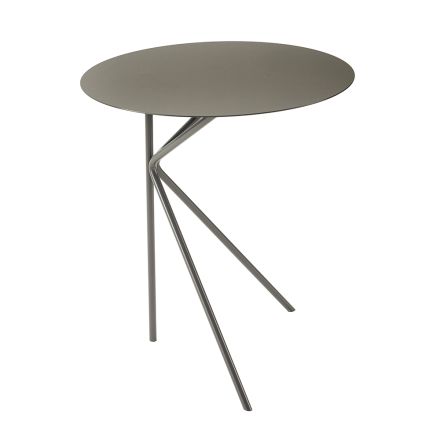 Tavolino da Caffè in Metallo Tondo, Design in Vari Colori e 2 Misure - Olesya Viadurini