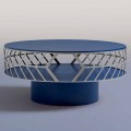 Tavolino da Caffè Moderno Basso di Design Blu o Bordeaux con Anello - Lok