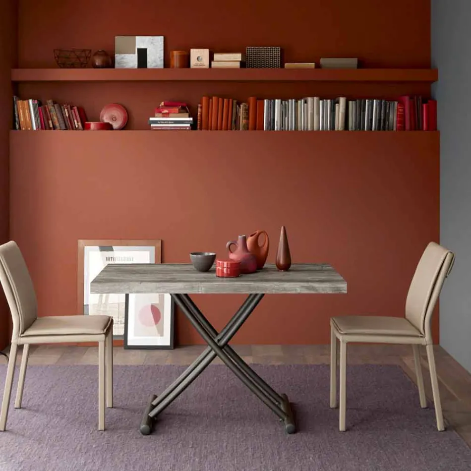 Tavolino da Caffè Trasformabile in Tavolo da Cucina Design Made in Italy - Genio Viadurini