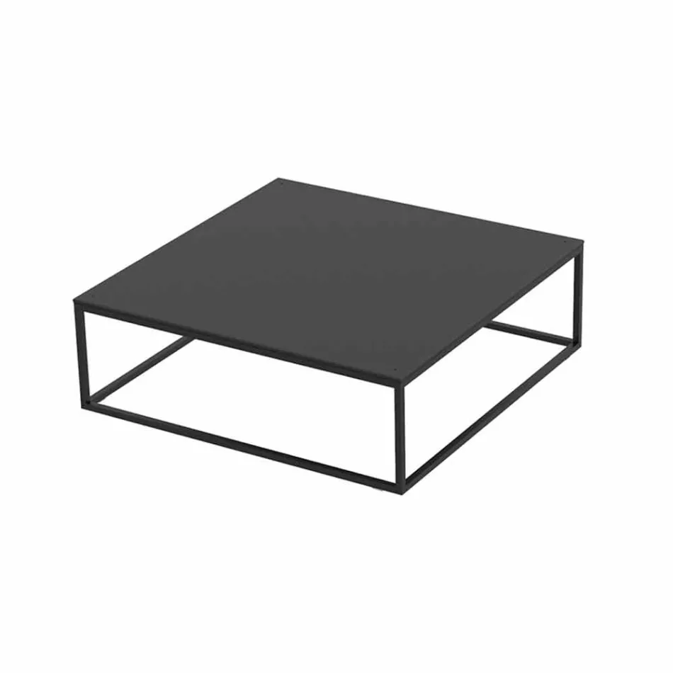 Tavolino da Esterno in Alluminio e Laminato Nero Quadrato - Suave by Vondom Viadurini