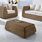 Tavolino da Esterno in Polyrattan Intrecciato a Mano - Charlie Viadurini