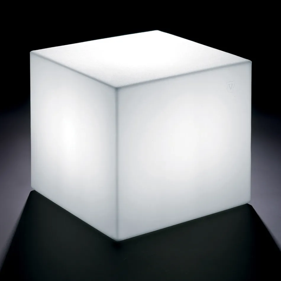 Tavolino da Esterno Luminoso in Polietilene Perla Made in Italy - Derti Viadurini