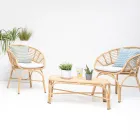 Tavolino da Giardino in Alluminio e Intreccio in Polyrattan - Ellide Viadurini