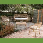 Tavolino da Giardino in Alluminio e Intreccio in Polyrattan - Ellide Viadurini