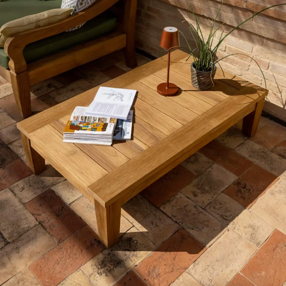 Tavolino da Giardino in Legno Teak Naturale - Artes Viadurini