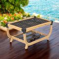 Tavolino da Giardino in Rattan Naturale Intrecciato a Mano – Catelyn