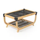Tavolino da Giardino in Rattan Naturale Intrecciato a Mano – Catelyn Viadurini