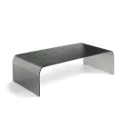 Tavolino da Interno in Vetro Curvato Effetto Martellato Made in Italy - Gelsomina Viadurini