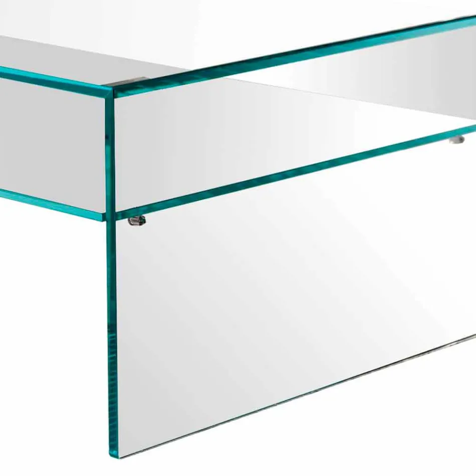 Tavolino da Salotto a Ponte in Vetro Extrachiaro Made in Italy – Tifrana Viadurini