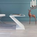Tavolino da salotto bianco design moderno Zeta made in Italy
