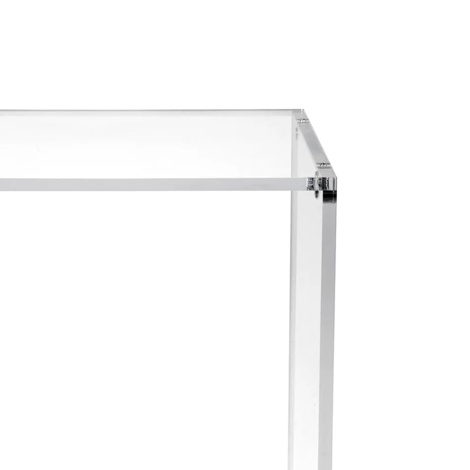 Tavolino da Salotto con 1 Ripiano in Plexiglass Trasparente Made in Italy - Mulan Viadurini