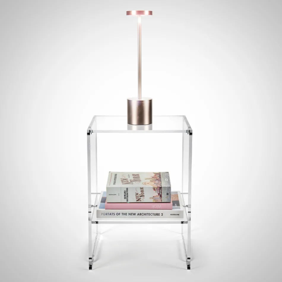 Tavolino da Salotto con 1 Ripiano in Plexiglass Trasparente Made in Italy - Mulan Viadurini
