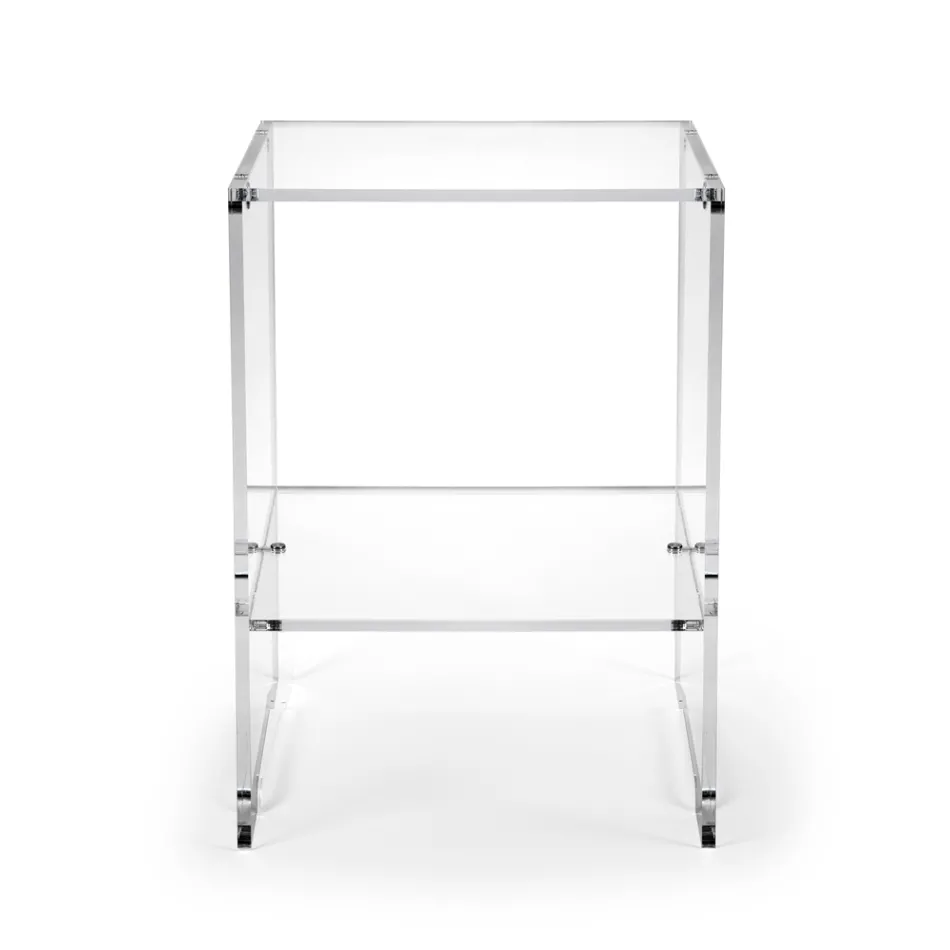 Tavolino da Salotto con 1 Ripiano in Plexiglass Trasparente Made in Italy - Mulan Viadurini
