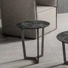 Tavolino da Salotto con Piano Rotondo in Hpl Stratificato Made in Italy - Mina Viadurini