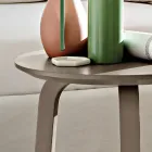 Tavolino da Salotto con Piano Rotondo in MDF laccato Made in Italy, Pregiato - Tobiko Viadurini