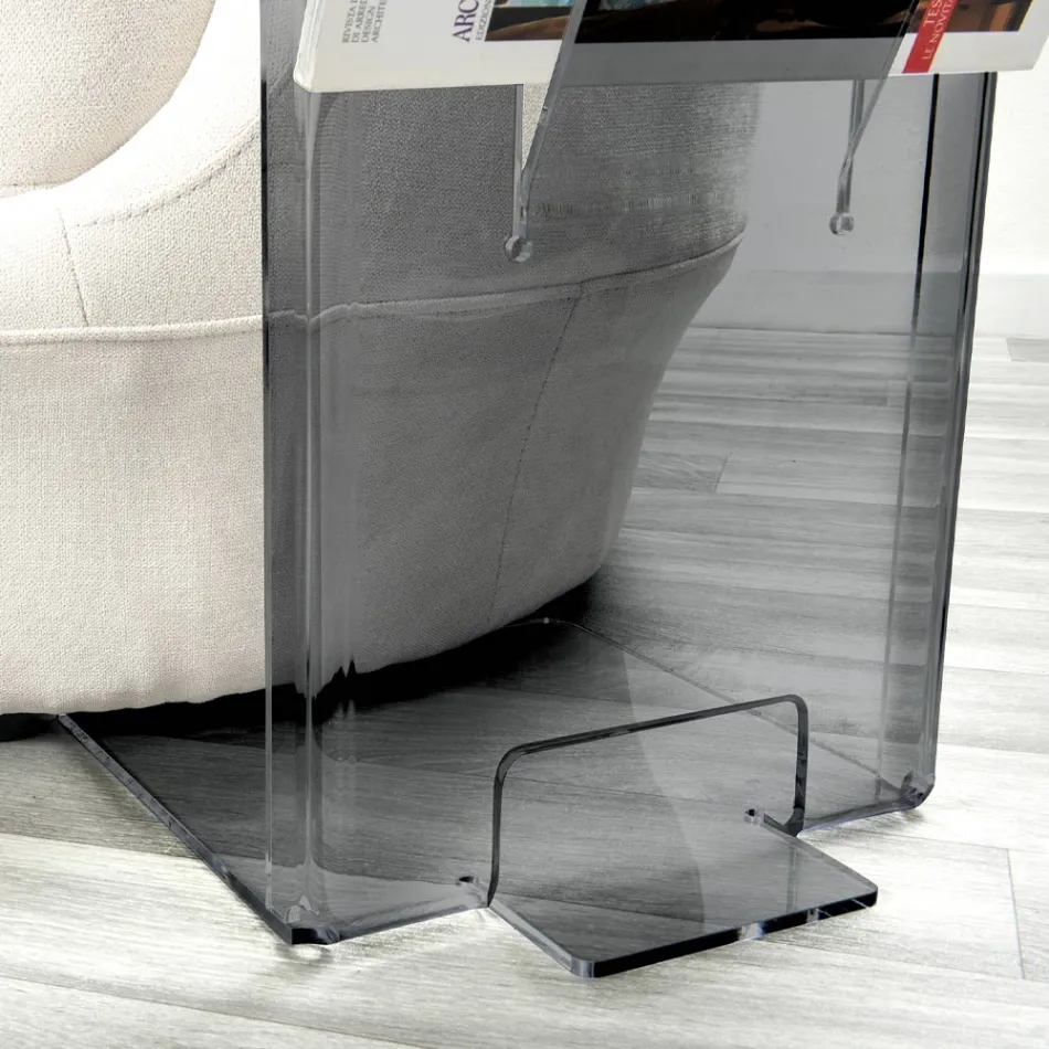 Tavolino da Salotto con Portariviste in Plexiglass Made in Italy - Belle Viadurini