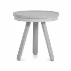 Tavolino da Salotto Design con Piano Rotondo e Gambe in Legno Massello - Salerno Viadurini