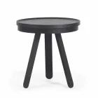 Tavolino da Salotto Design con Piano Rotondo e Gambe in Legno Massello - Salerno Viadurini