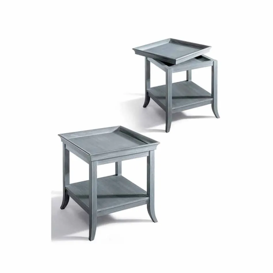Tavolino da salotto design in legno laccato grigio, 60x60 cm, Marcus  Viadurini