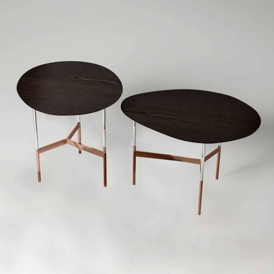 Tavolino da Salotto di Design con Piano in Legno Made in Italy - Cinci Viadurini