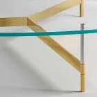 Tavolino da Salotto di Design in Vetro con Base in Metalo Made in Italy  - Cinci Viadurini