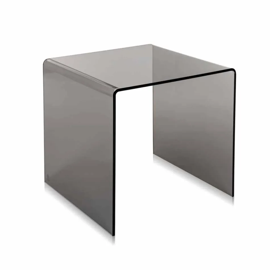 Tavolino da salotto fumé moderno 40x40cm Terry Small, made in Italy Viadurini