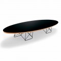 Tavolino da Salotto in Laminato Nero e Acciaio Laccato Made in Italy - Persefone