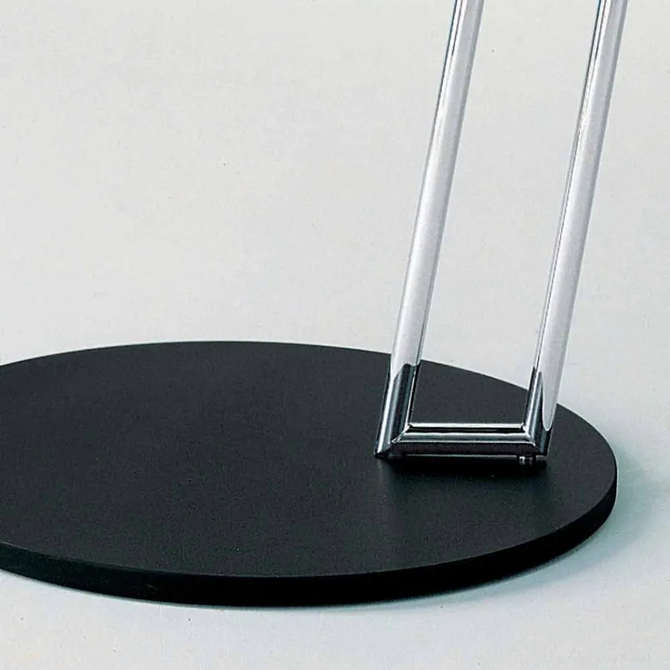 Tavolino da Salotto in Mdf Laccato Nero e Acciaio Made in Italy - Sestante Viadurini