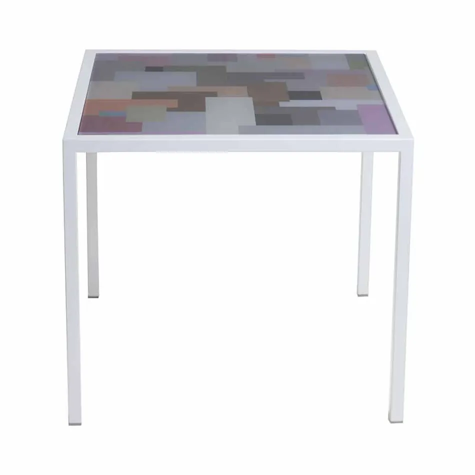 Tavolino da salotto moderno 50x50cm in metallo Nina, made in Italy Viadurini