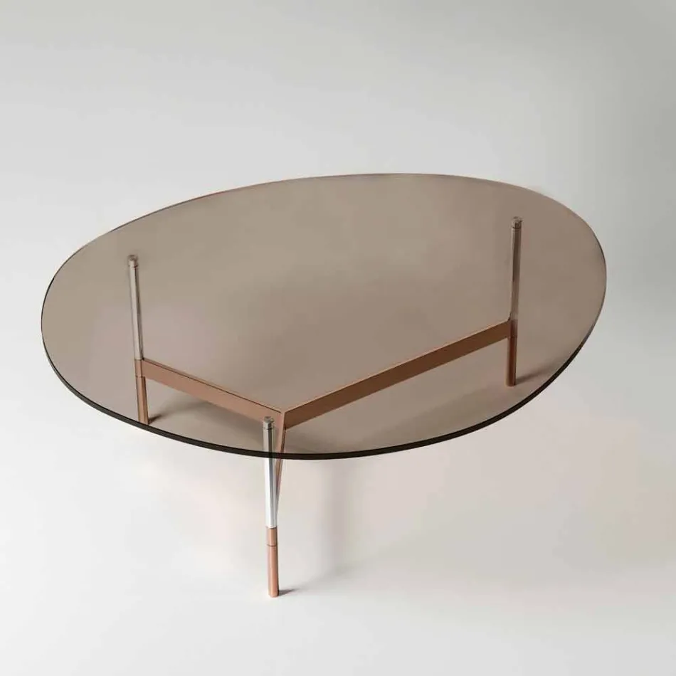 Tavolino da Salotto Moderno con Piano in Vetro Made in Italy - Cinci Viadurini