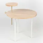 Tavolino da Salotto Moderno con Piano Rotondo in Frassino Made in Italy - Velino Viadurini