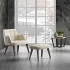 Tavolino da Salotto Moderno in Gres e Legno di Faggio Made in Italy - Titanic Viadurini