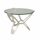 Tavolino da Salotto Moderno in Vetro e Ferro Made in Italy – Natale Viadurini