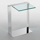 Tavolino da Salotto Moderno Metallo e Vetro Fumè o Chiaro Made in Italy – Teilor Viadurini