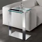 Tavolino da Salotto Moderno Metallo e Vetro Fumè o Chiaro Made in Italy – Teilor Viadurini
