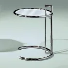 Tavolino da Salotto Rotondo in Vetro Temperato e Acciaio Made in Italy - Lennon Viadurini