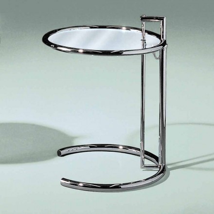 Tavolino da Salotto Rotondo in Vetro Temperato e Acciaio Made in Italy - Lennon Viadurini