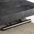 Tavolino da Salotto Trasformabile con Piano in Legno Finitura Ardesia - Ademo Viadurini
