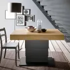 Tavolino da Salotto Trasformabile in Legno e Acciaio Made in Italy - Demetro Viadurini