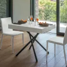 Tavolino da Salotto Trasformabile in Legno e Metallo, Made in Italy - Sanrocco Viadurini