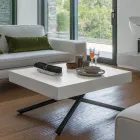 Tavolino da Salotto Trasformabile in Legno e Metallo, Made in Italy - Sanrocco Viadurini