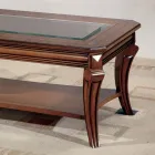 Tavolino da Soggiorno Rettangolare con Piano in Vetro Made in Italy - Gaol Viadurini