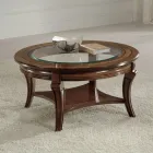 Tavolino da Soggiorno Rotondo con Piano in Vetro Made in Italy - Onatha Viadurini