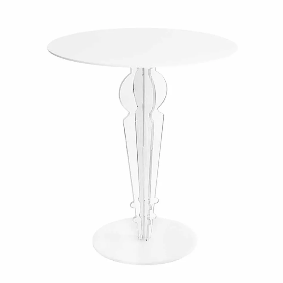 Tavolino design classico, in cristallo acrilico H 64cm, Cles   Viadurini