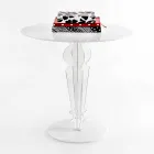 Tavolino design classico, in cristallo acrilico H 64cm, Cles   Viadurini