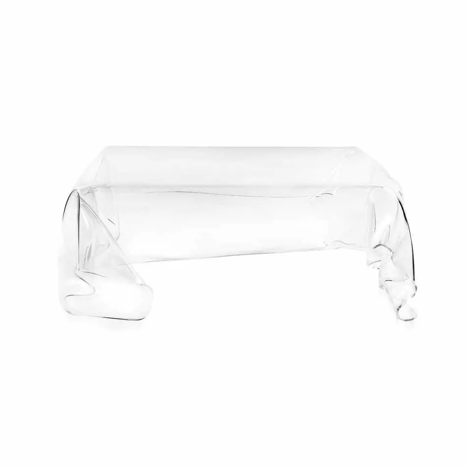 Tavolino design moderno in plexiglass trasparente drappeggiato Asia Viadurini