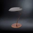 Tavolino di design in legno con base in ferro Leaf  Viadurini