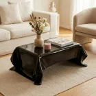 Tavolino di Design in Plexiglass Drappeggiato Nero Made in Italy - Melia Viadurini
